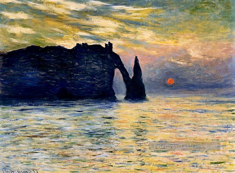 Etretat Sunset Claude Monet Peintures à l'huile
